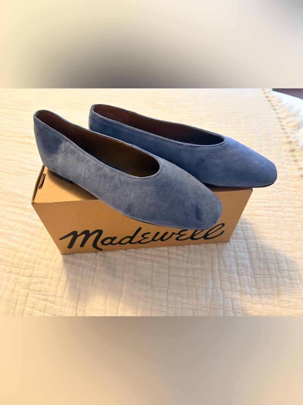 Madewell Mylie blue suede flats 7.5